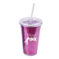 16 oz. Glitter Tumbler w/Straw